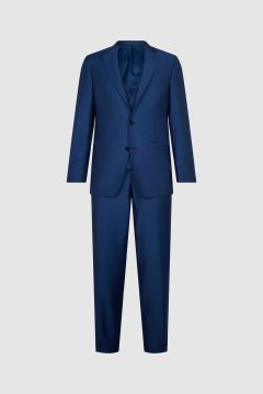 Abito blu chiaro in lana mohair senza tempo