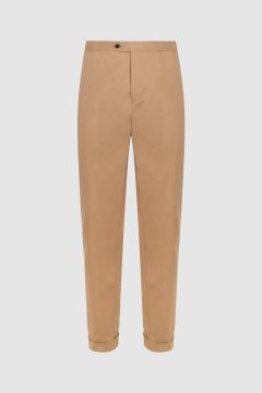 Pantaloni chino in cotone twill beige